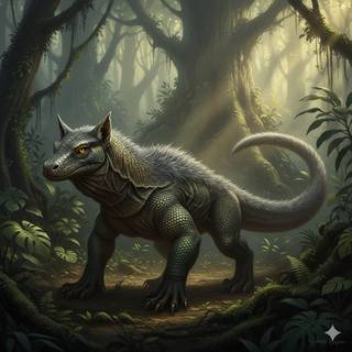 Komodo Dragon + Wolf