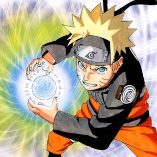 Naruto doing rasengan