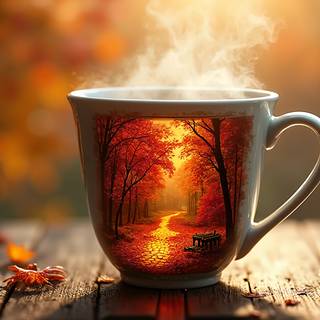 Autumn Landscape On A Cup