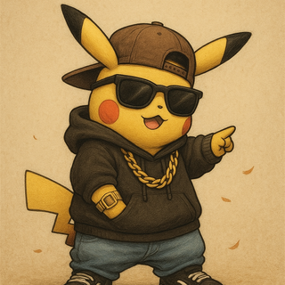 Pikachu is a small, chubby, and extremely cute yellow Pokémon that resembles a rodent. It has long, pointed ears with black tips, bright red cheeks that store electricity, and a lightning bolt–shaped tail. Pikachu’s round black eyes and tiny mouth give it an expressive, friendly face.