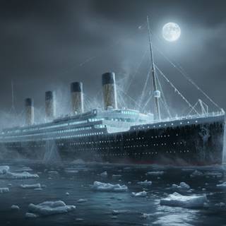 Ghost RMS Titanic covered in Ice