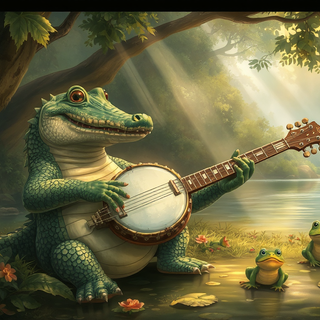 Alligator Playing The Banjo