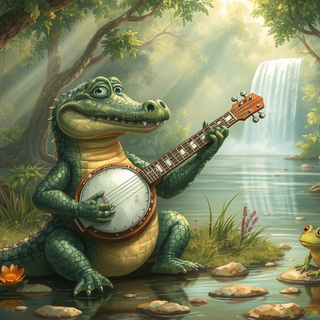 Alligator Playing The Banjo