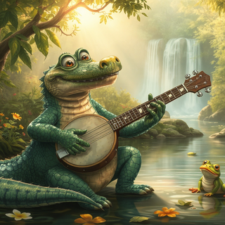 Alligator Playing The Banjo