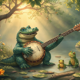 Alligator Playing The Banjo