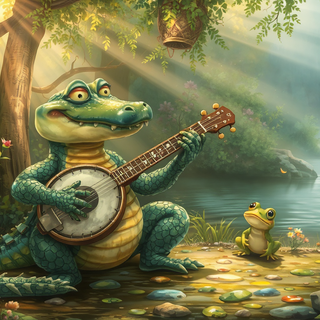 Alligator Playing The Banjo