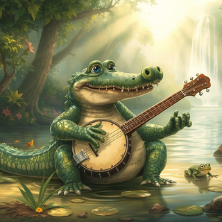 Alligator Playing The Banjo