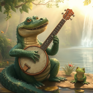 Alligator Playing The Banjo