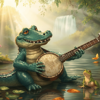 Alligator Playing The Banjo