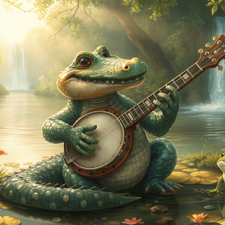 Alligator Playing The Banjo