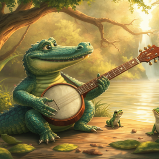 Alligator Playing The Banjo