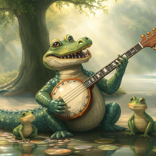 Alligator Playing The Banjo