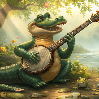 Alligator Playing The Banjo