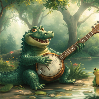 Alligator Playing The Banjo