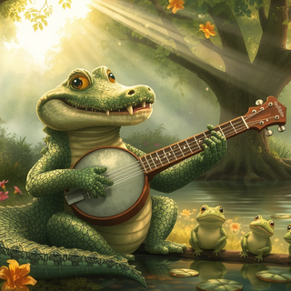 Alligator Playing The Banjo