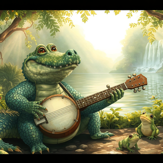 Alligator Playing The Banjo
