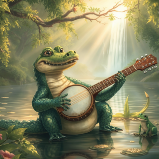 Alligator Playing The Banjo