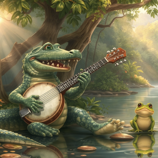 Alligator Playing The Banjo