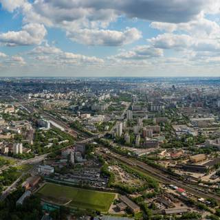 vedere panoramică a Moscovei, cu Turnul Ostankino 