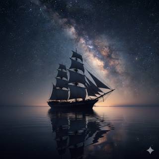 Tall Ship underneath the Milky Way