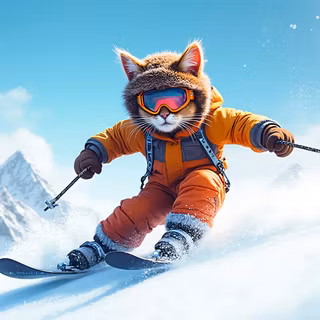 Cat On Skis