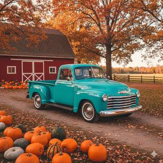 1954 Chevrolet 3100 Advance Pickup Truck on a Farm during the Autumn season 