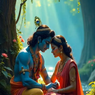 Radha Krishna Love Cinematic iphone Wallpaper 