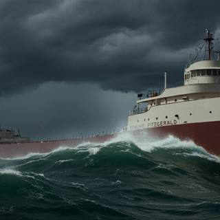 Edmund Fitzgerald battling a Gales of November