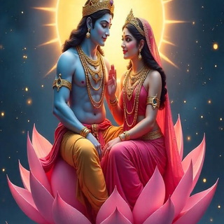  Radha Krishna Sitting on Lotus iphone Wallpaper 