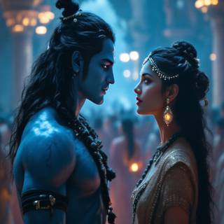 Lord Shiva and Parvati Cinematic AI iphone Wallpaper 