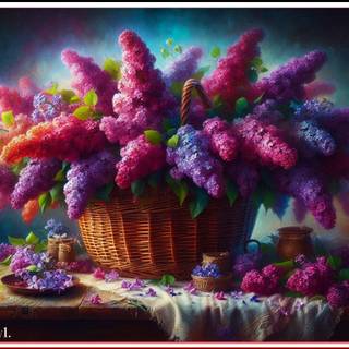 BASKET OF LILACS