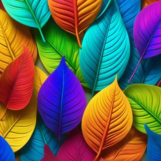 Colorful 3D Leaves