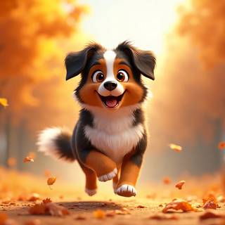 Cartoon Australian Shepherd