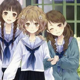 cute anime best friends