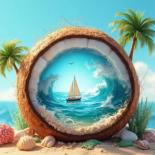 Waves Inside A Coconut