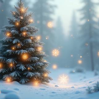 Christmas Tree In The Forest