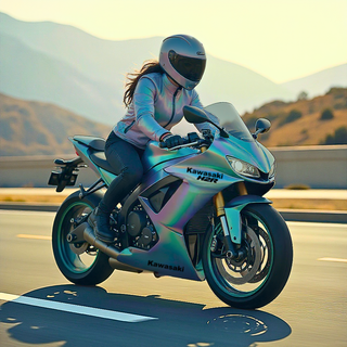 ME ON MAH H2R!! <333 (MY FAVE OF ALL MY 4 BIKES!)