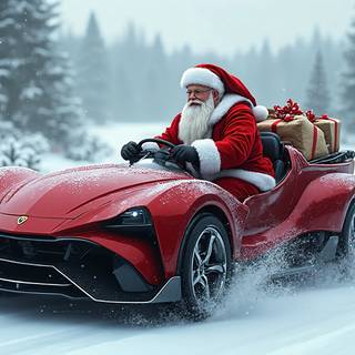 Santa Claus In Lamborghini