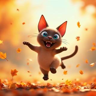 Cartoon Siamese Cat