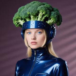 Broccoli Girl, CyberPunk Girl, AI art