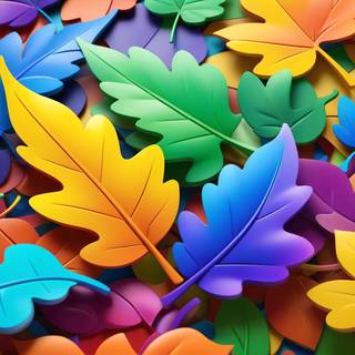 Colorful 3D Leaves