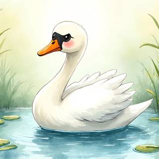 Cartoon Swan
