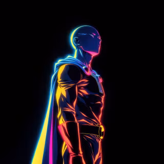 one punch man saitama GLOW Edition wallpaper