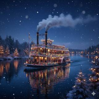 River Steamboat sailing on Christmas night