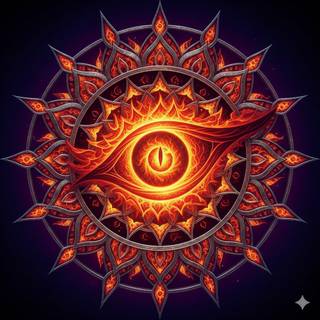 Fiery Dragon Eye Mandala