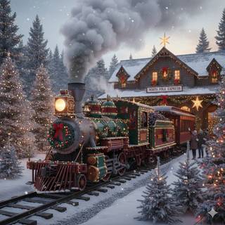Christmas Steam Locomotive Train