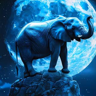 Elephant On Mountain Peak