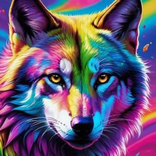 Colorful Wolf