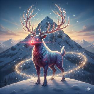 Fakemon Pokemon: Mythical Rudolph with Christmas Magic