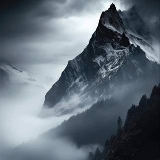 mountain in night